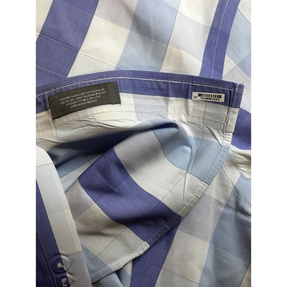 Daniel Cremieux Signature Collection XXL 2XL Blue White Plaid Cotton Shirt NWOT - Picture 4 of 10